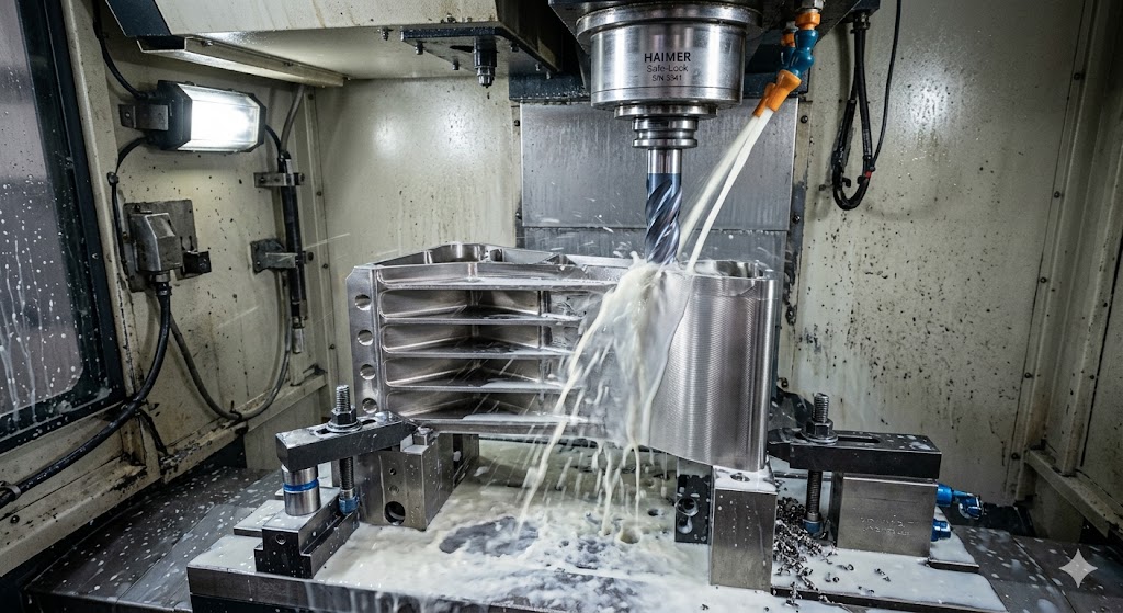 Precision CNC roughing and finishing process for a thin-wall titanium aerospace airframe joint. Precision CNC roughing and finishing process for a thin-wall titanium aerospace airframe joint.